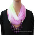 New style arrived women fashion Printed gradient ramp chiffon jewelry pendant scarf